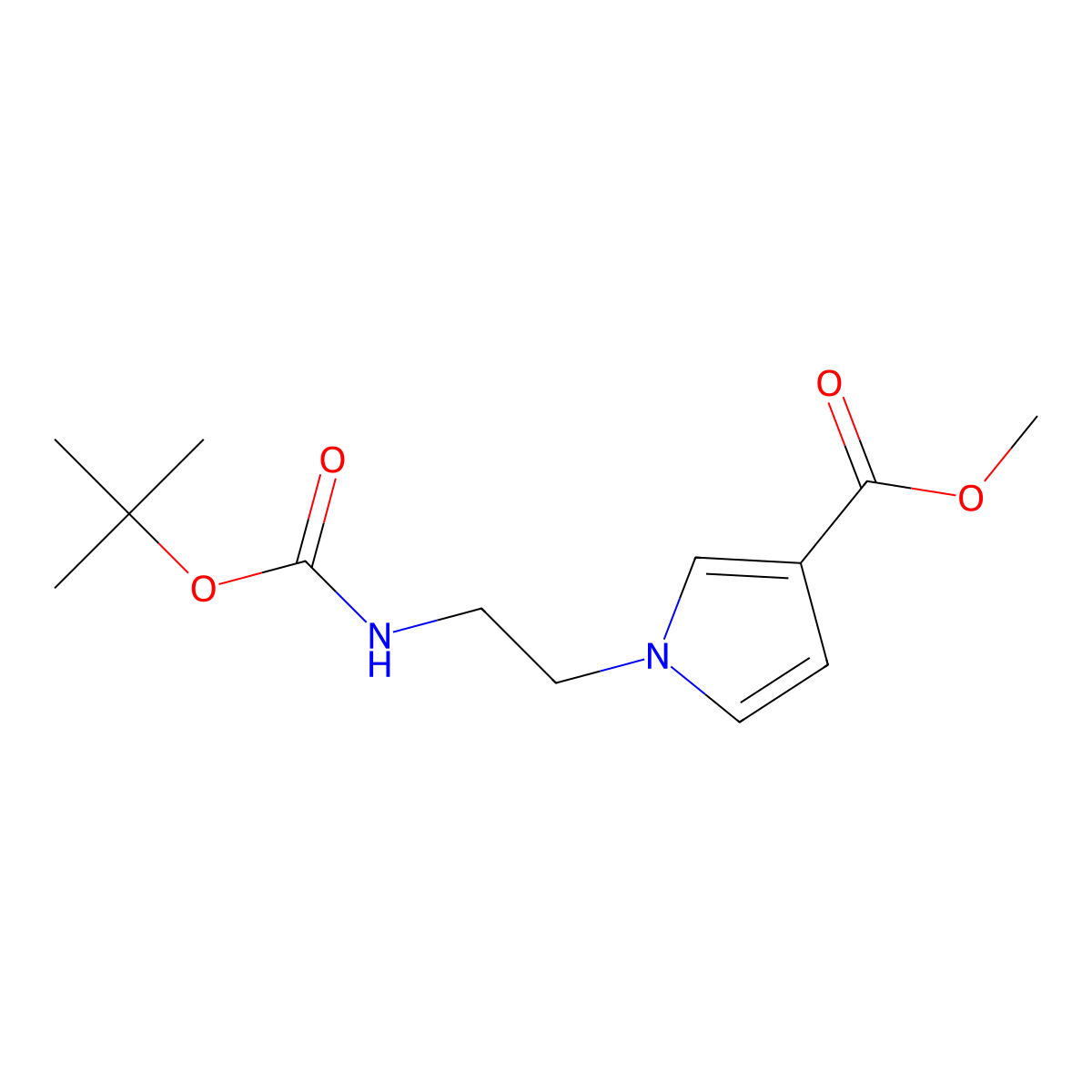 methyl 1-(2-{[(tert-butoxy)carbonyl]amino}ethyl)-1H-pyrrole-3-carboxylate molecular structure, CAS 2468047-24-5