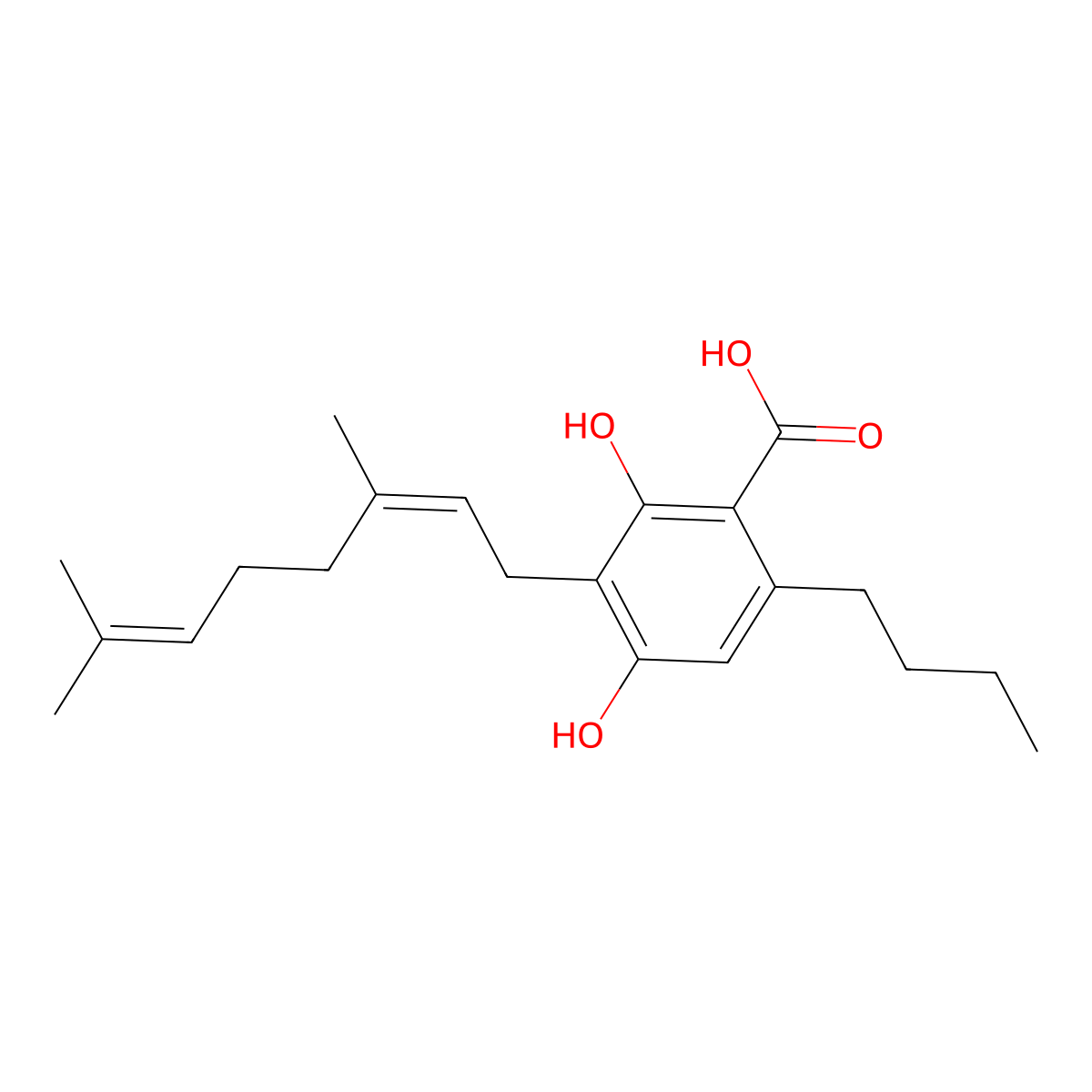 Cannabigerobutolic acid molecular structure, CAS 2468125-68-8