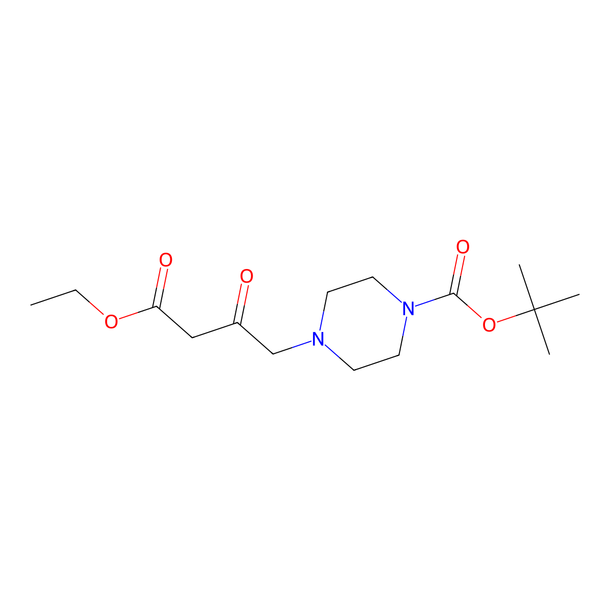 Tert-butyl 4-(4-ethoxy-2,4-dioxobutyl)piperazine-1-carboxylate molecular structure, CAS 2468173-64-8
