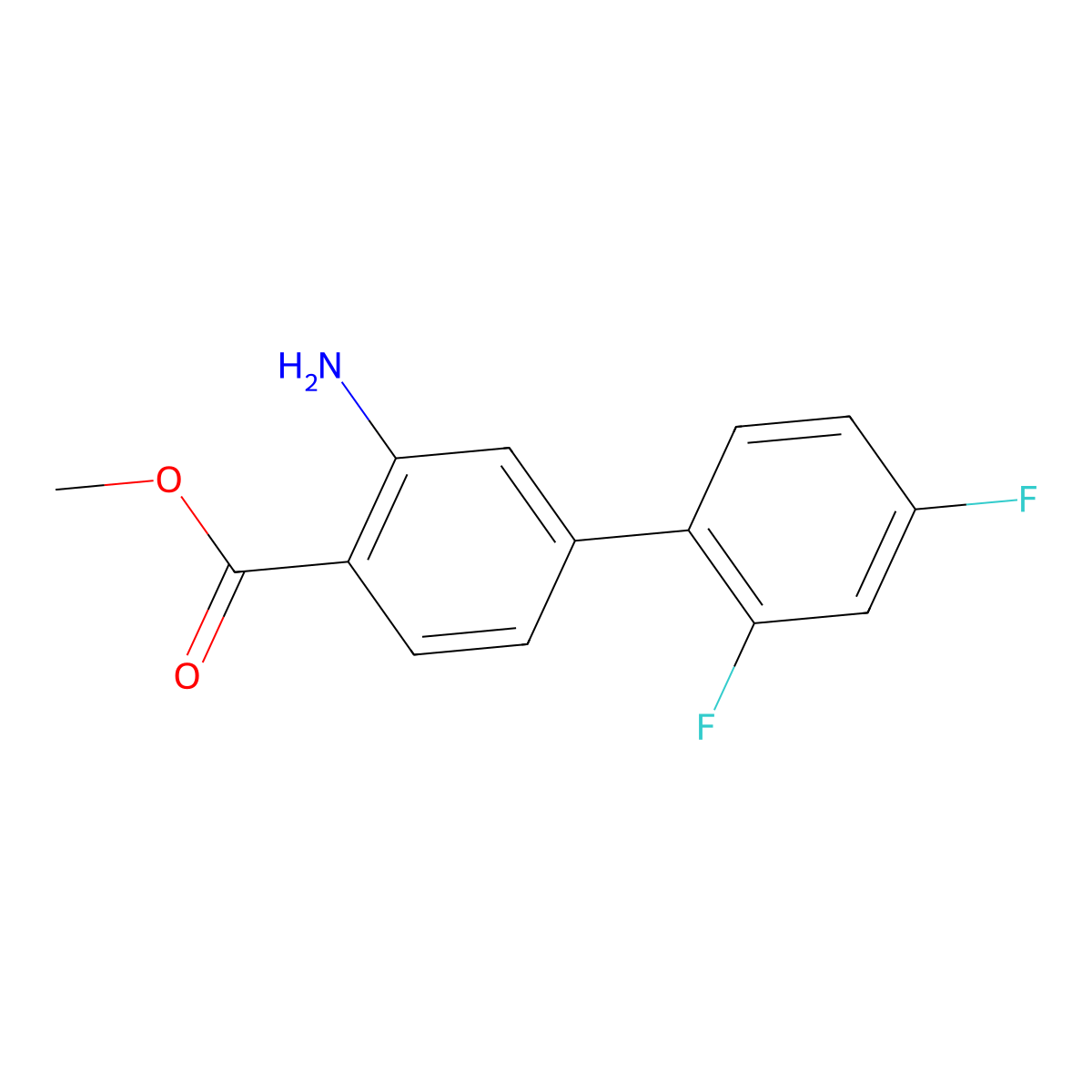 Methyl 2-amino-4-(2,4-difluorophenyl)benzoate molecular structure, CAS 2468178-42-7