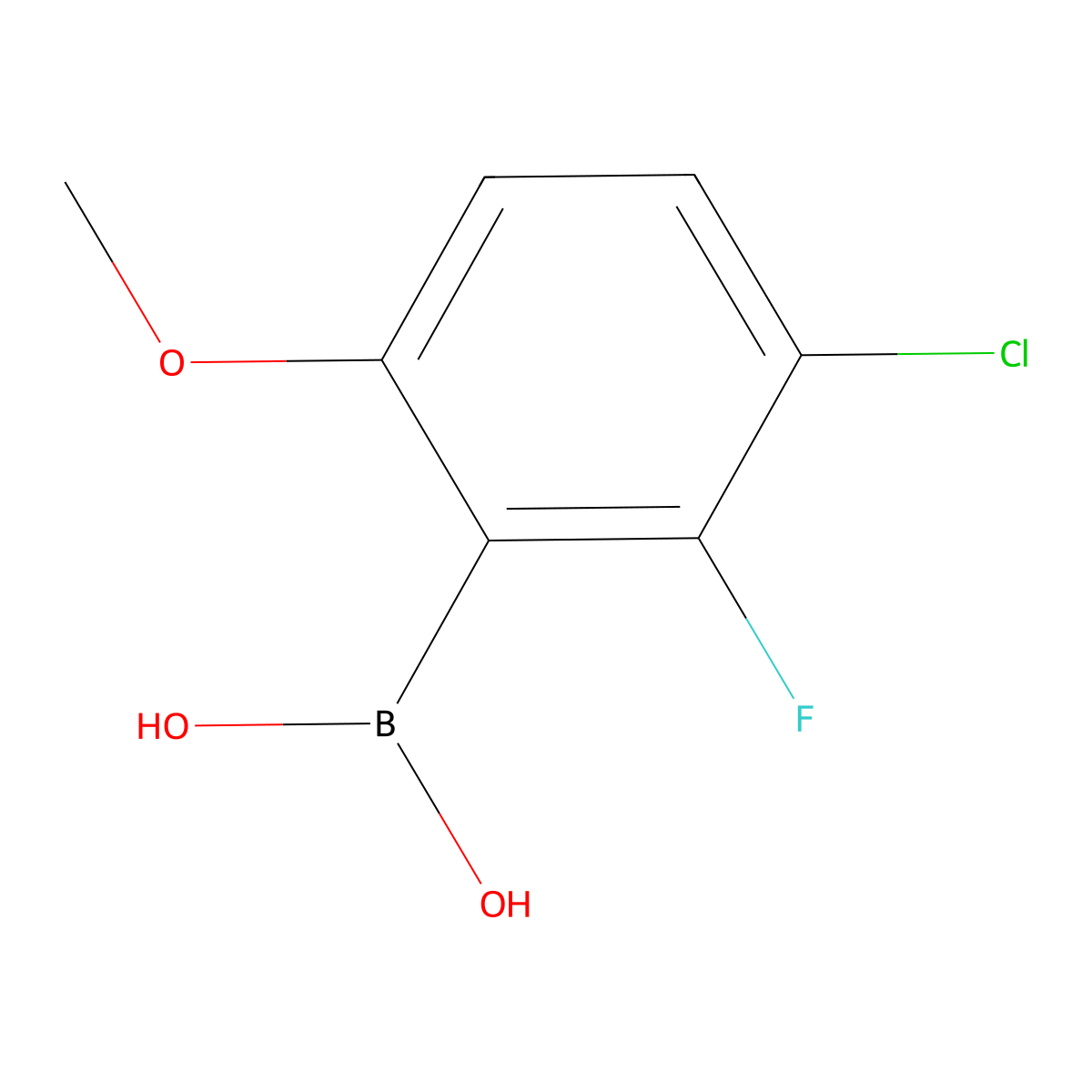(3-Chloro-2-fluoro-6-methoxyphenyl)boronic acid molecular structure, CAS 2468229-20-9