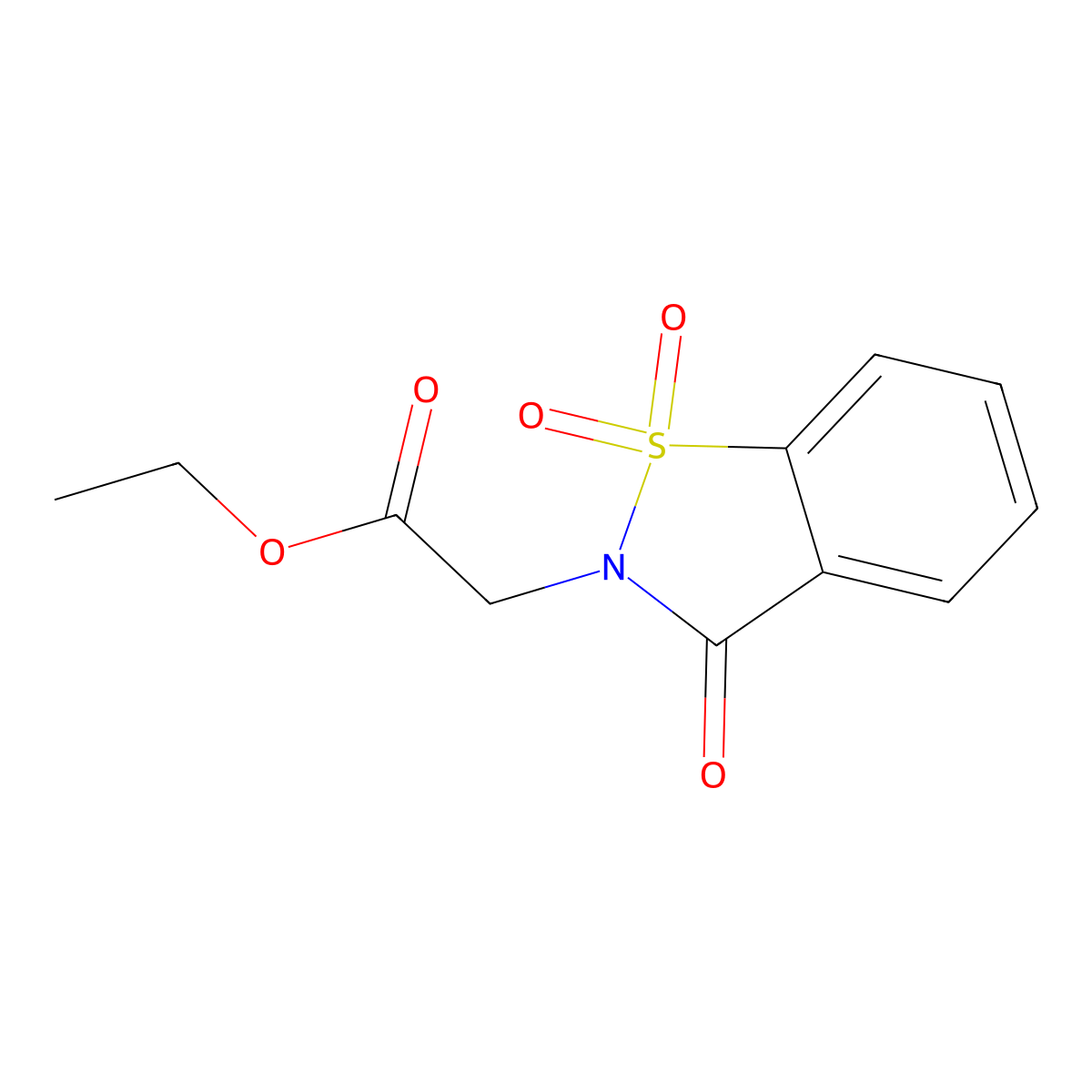Saccharin N-(2-acetic acid ethyl ester) molecular structure, CAS 24683-20-3