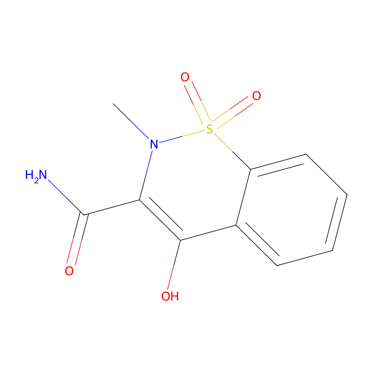 4-Hydroxy-2-methyl-2H-1,2-benzothiazine-3-carboxamide 1,1-dioxide molecular structure, CAS 24683-25-8