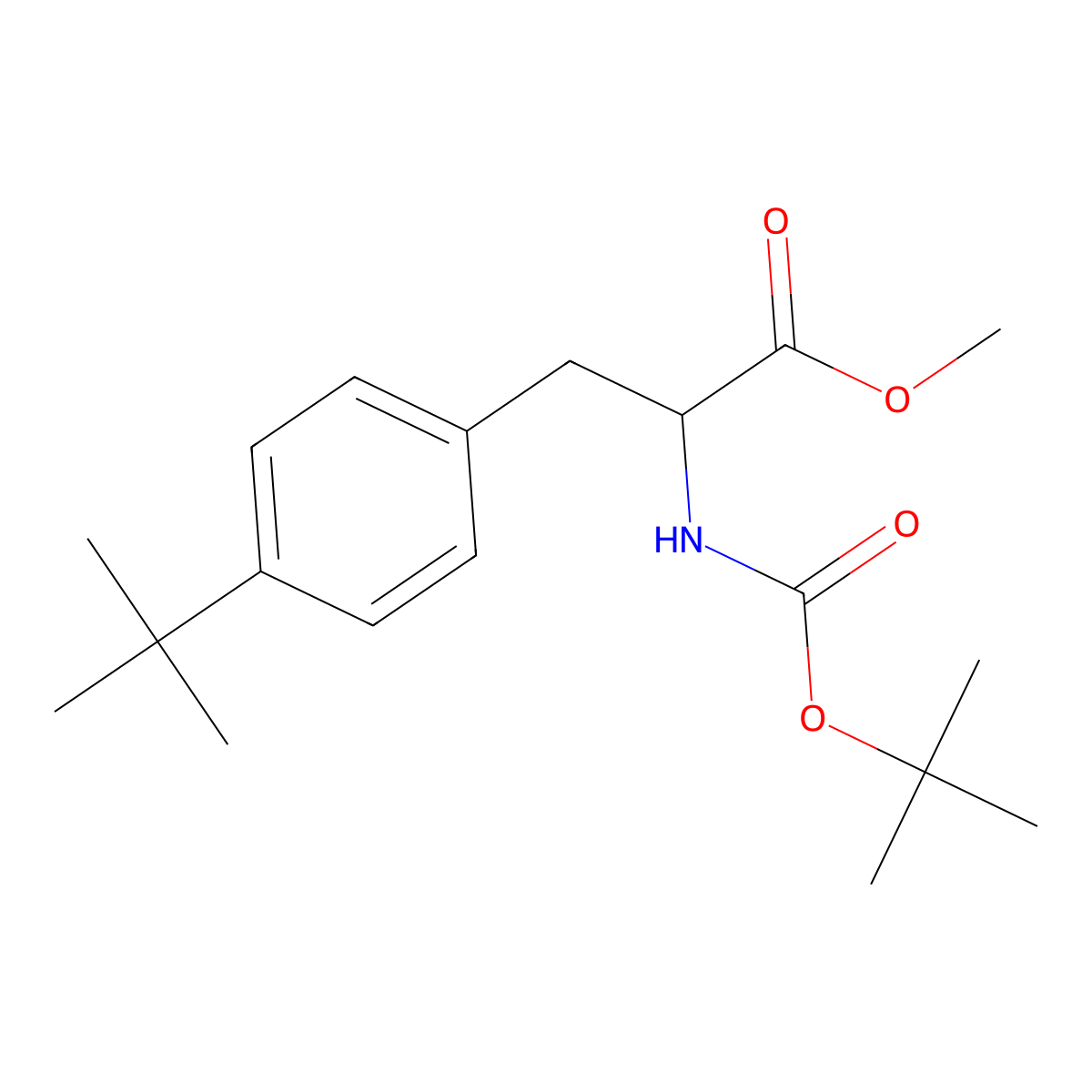 Methyl 2-((tert-butoxycarbonyl)amino)-3-(4-(tert-butyl)phenyl)propanoate molecular structure, CAS 2468366-64-3
