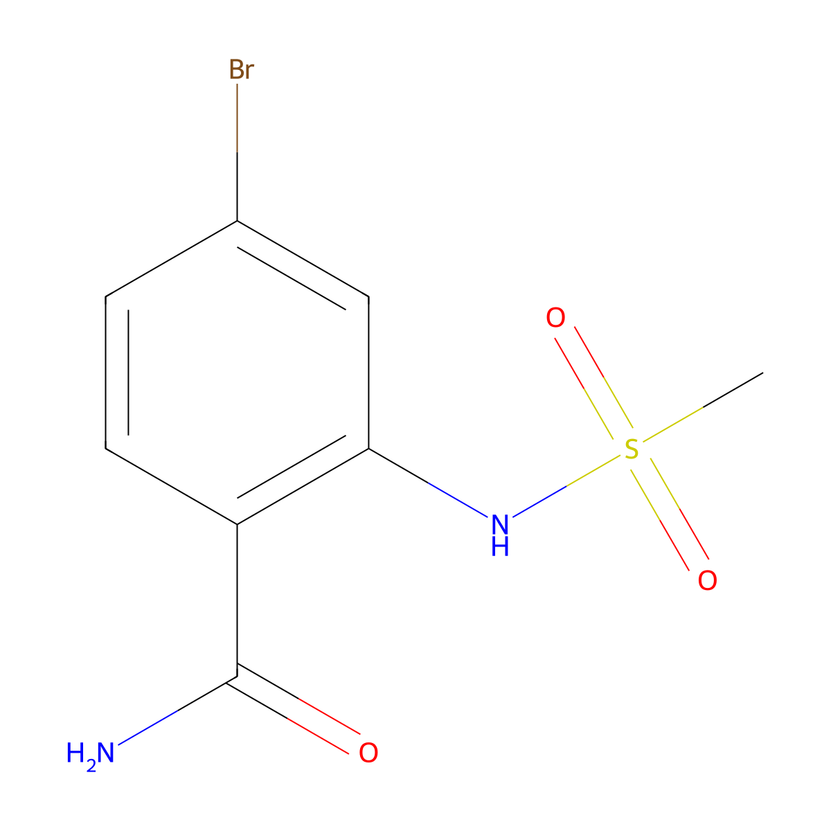 4-Bromo-2-(methylsulfonamido)benzamide molecular structure, CAS 2468454-61-5