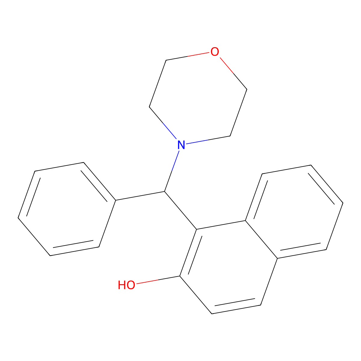 1-[Morpholin-4-yl(phenyl)methyl]-2-naphthol molecular structure, CAS 24685-08-3