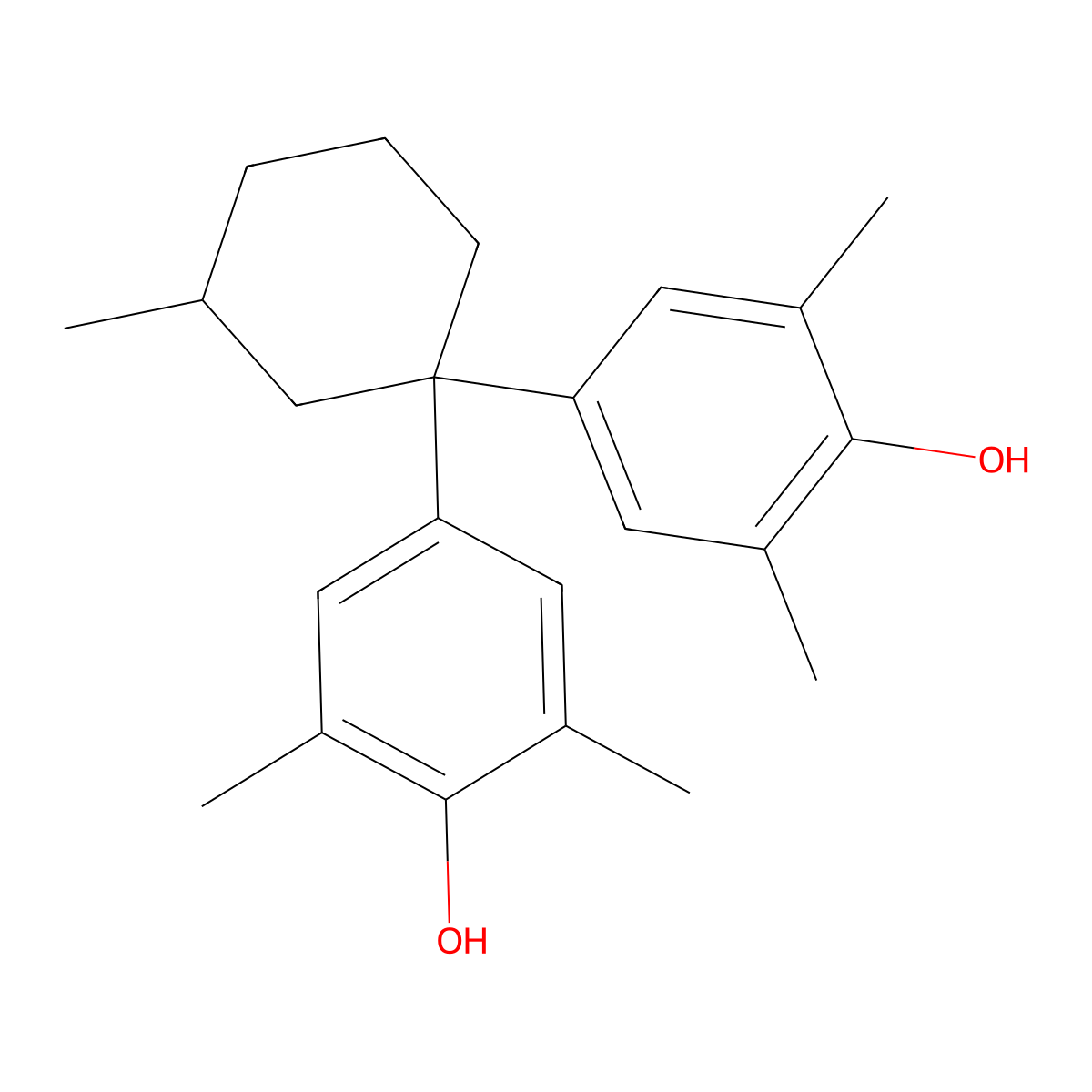 4-[1-(4-Hydroxy-3,5-dimethylphenyl)-3-methylcyclohexyl]-2,6-dimethylphenol molecular structure, CAS 246862-73-7