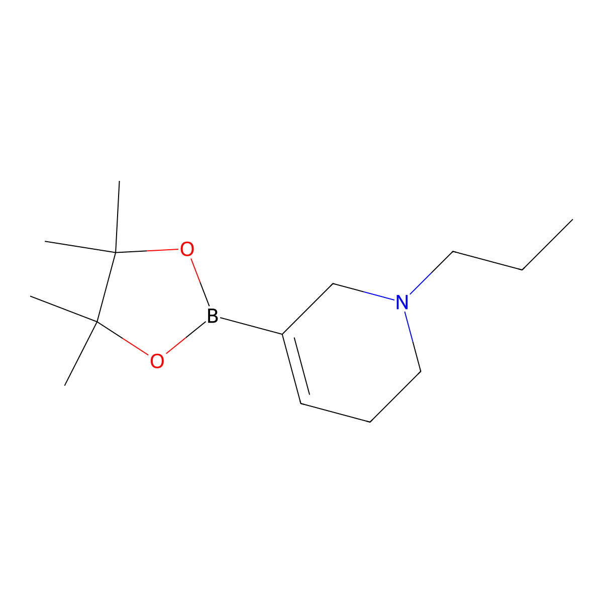 1-Propyl-5-(4,4,5,5-tetramethyl-1,3,2-dioxaborolan-2-YL)-1,2,3,6-tetrahydropyridine molecular structure, CAS 2468620-76-8