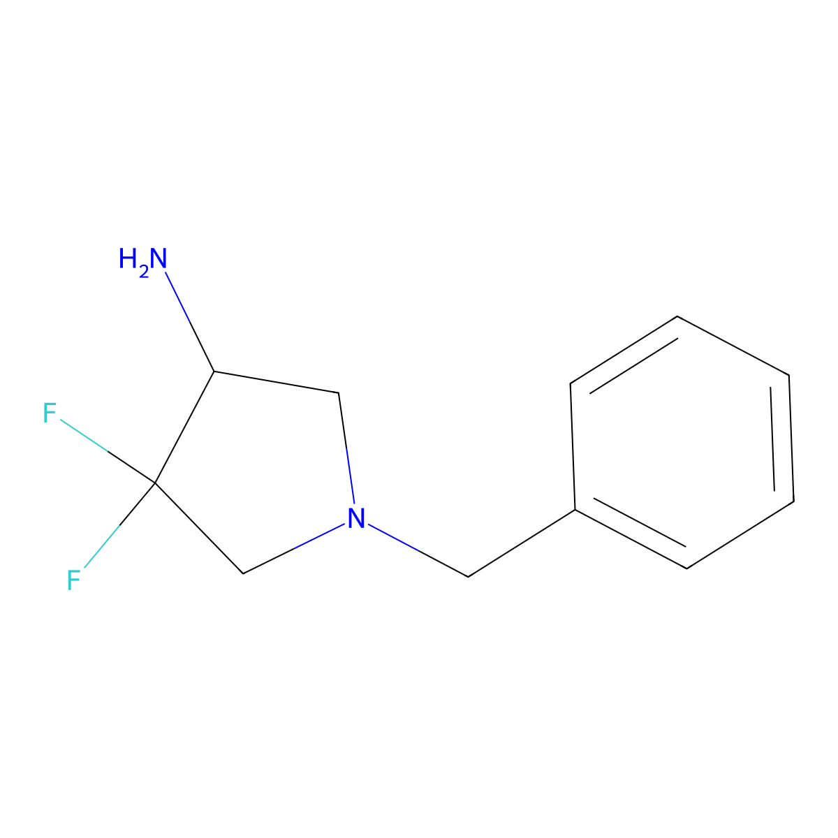 (R)-1-Benzyl-4,4-difluoropyrrolidin-3-amine molecular structure, CAS 2468621-61-4