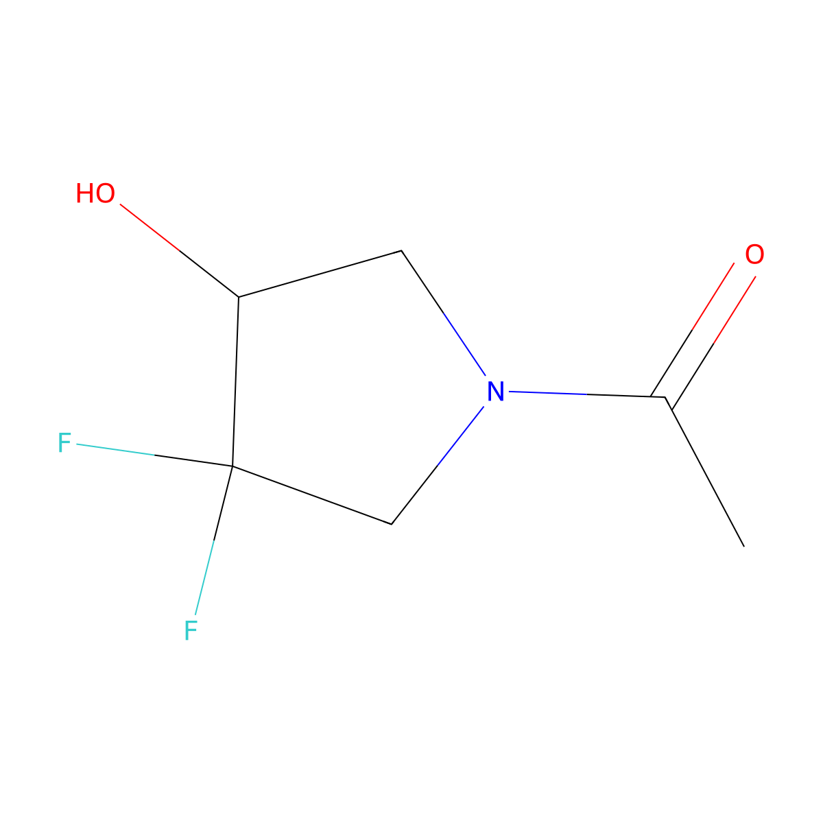1-(3,3-Difluoro-4-hydroxypyrrolidin-1-yl)ethanone molecular structure, CAS 2468622-61-7