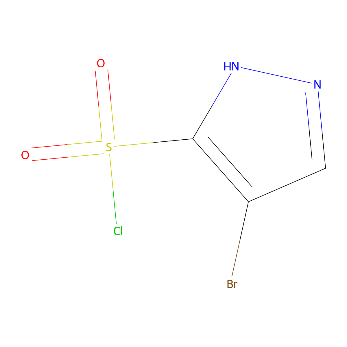 4-bromo-1H-pyrazole-5-sulfonyl chloride molecular structure, CAS 2468635-68-7