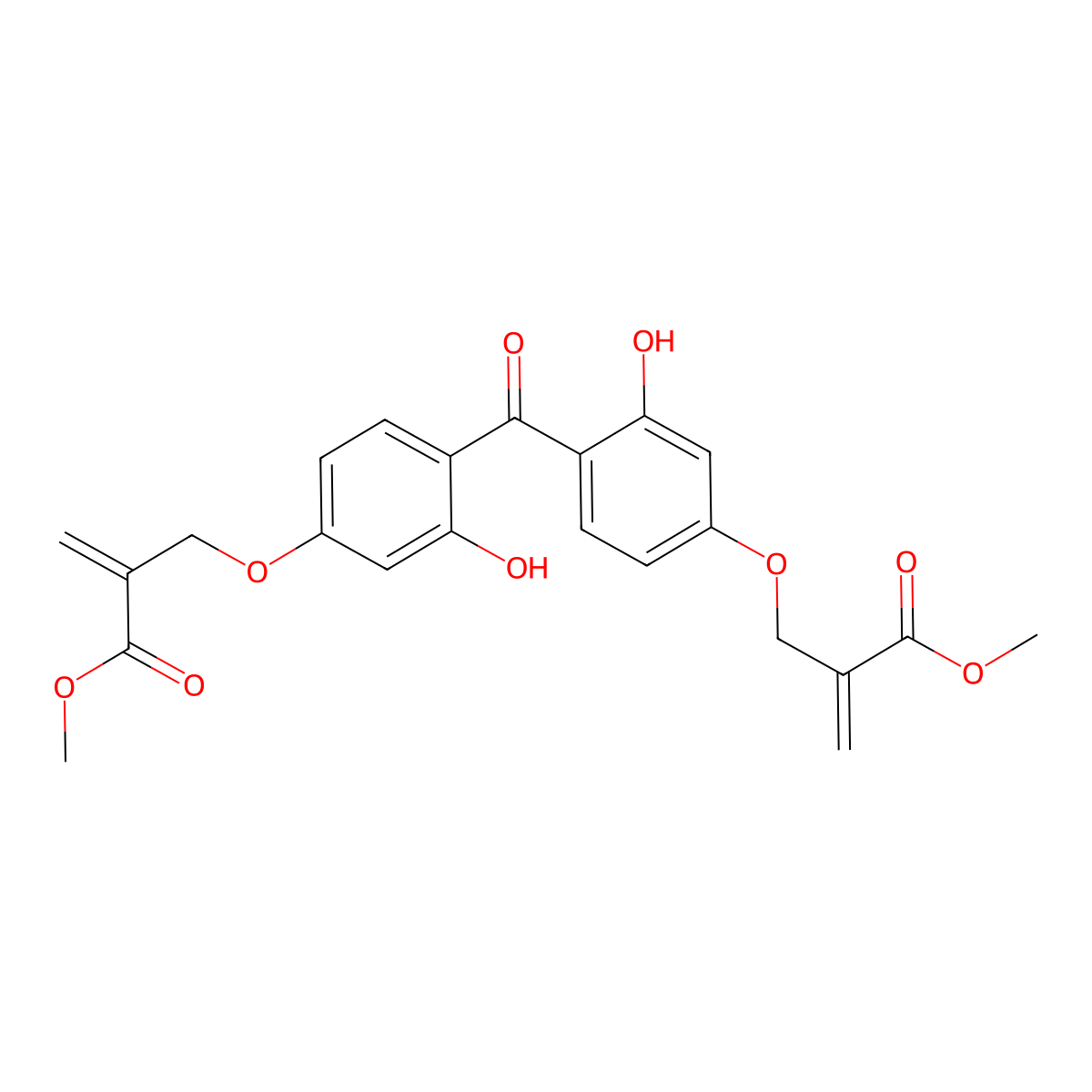 Dimethyl 2,2'-(((carbonylbis(3-hydroxy-4,1-phenylene))bis(oxy))bis(methylene))diacrylate molecular structure, CAS 2468675-99-0