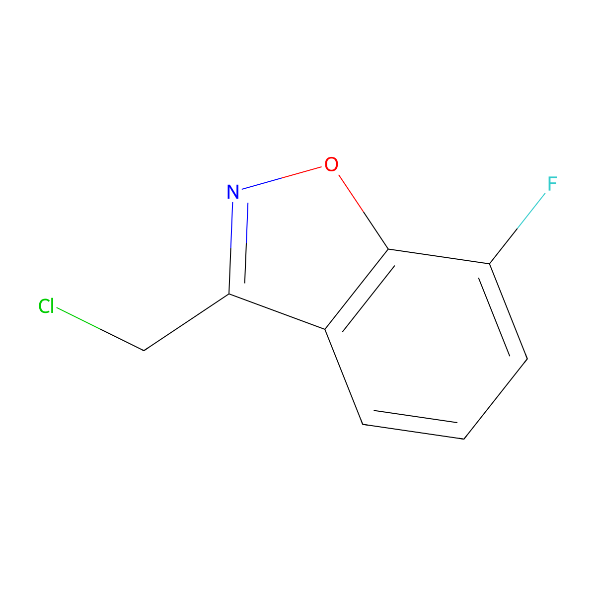 3-(Chloromethyl)-7-fluoro-1,2-benzoxazole molecular structure, CAS 2468697-79-0