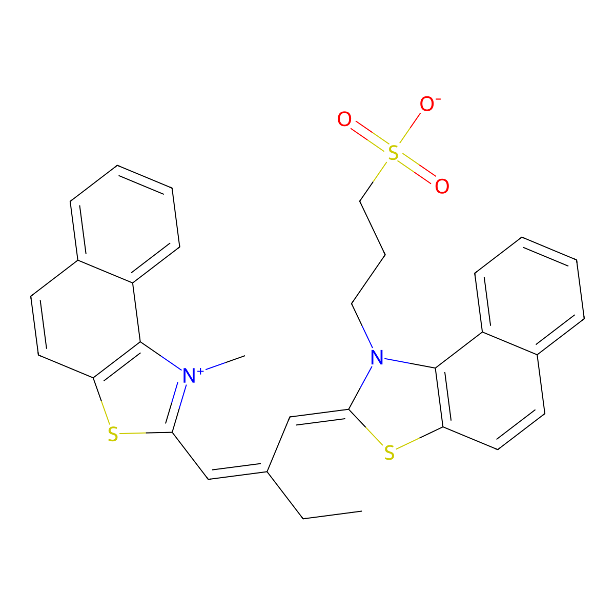 2-(2-((1-Methylnaphtho(1,2-d)thiazol-2(1H)-ylidene)methyl)-1-butenyl)-1-(3-sulphonatopropyl)naphtho(1,2-d)thiazolium molecular structure, CAS 24687-33-0