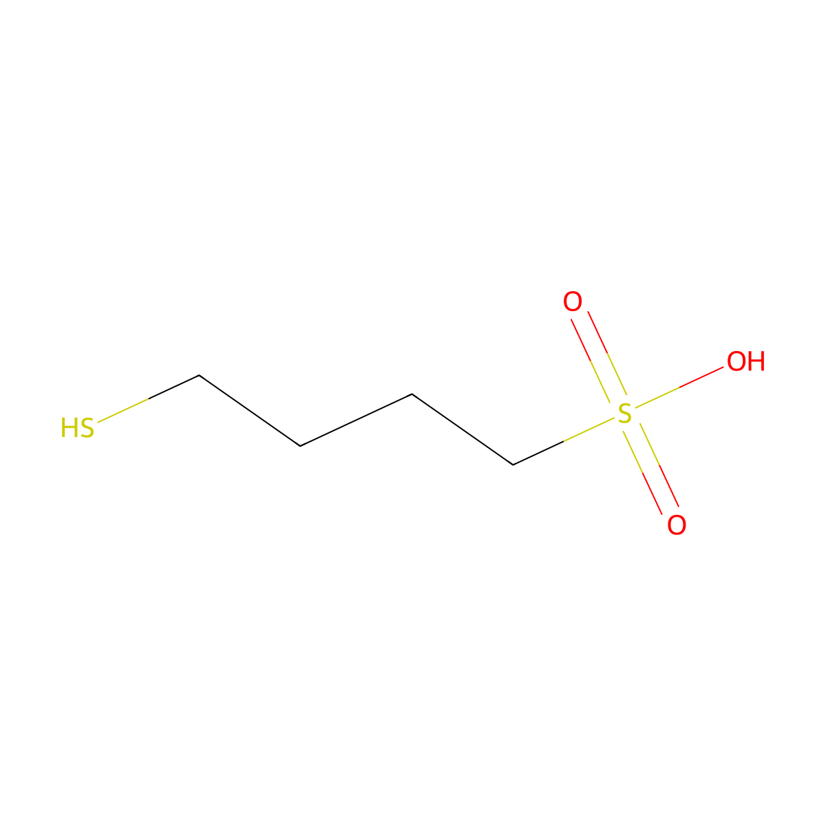4-Mercaptobutane-1-sulphonic acid molecular structure, CAS 24687-42-1