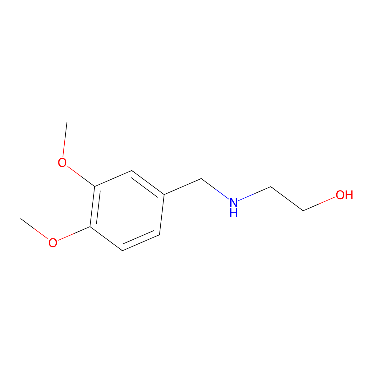 2-(3,4-Dimethoxy-benzylamino)-ethanol molecular structure, CAS 24687-79-4
