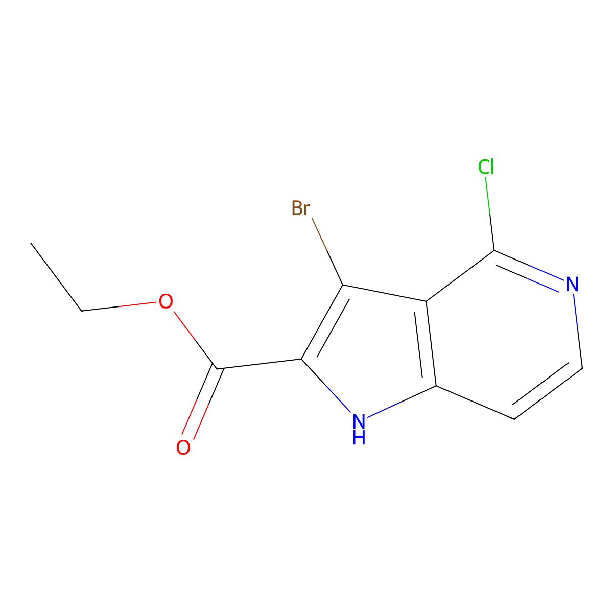 Ethyl 3-bromo-4-chloro-1H-pyrrolo[3,2-C]pyridine-2-carboxylate molecular structure, CAS 2468730-99-4