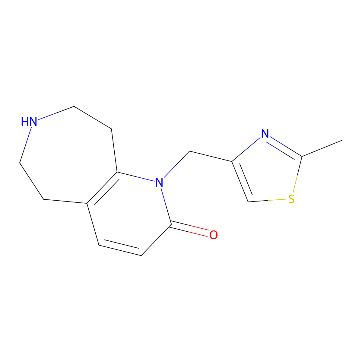 1-((2-Methylthiazol-4-Yl)Methyl)-6,7,8,9-Tetrahydro-1H-Pyrido[2,3-D]Azepin-2(5H)-One molecular structure, CAS 2468764-29-4
