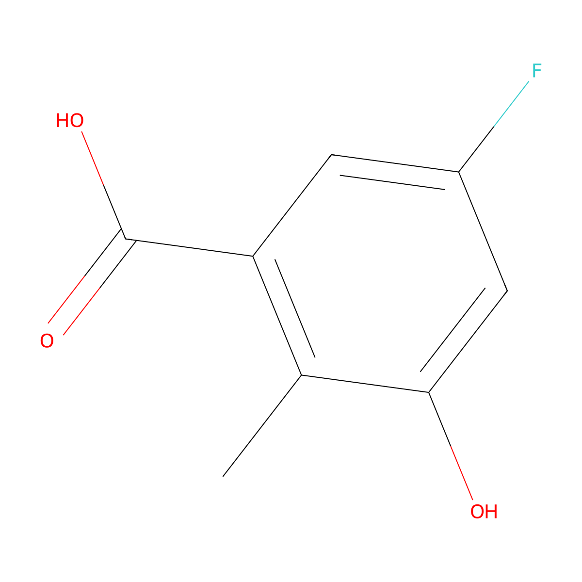 5-Fluoro-3-hydroxy-2-methylbenzoic acid molecular structure, CAS 246877-29-2