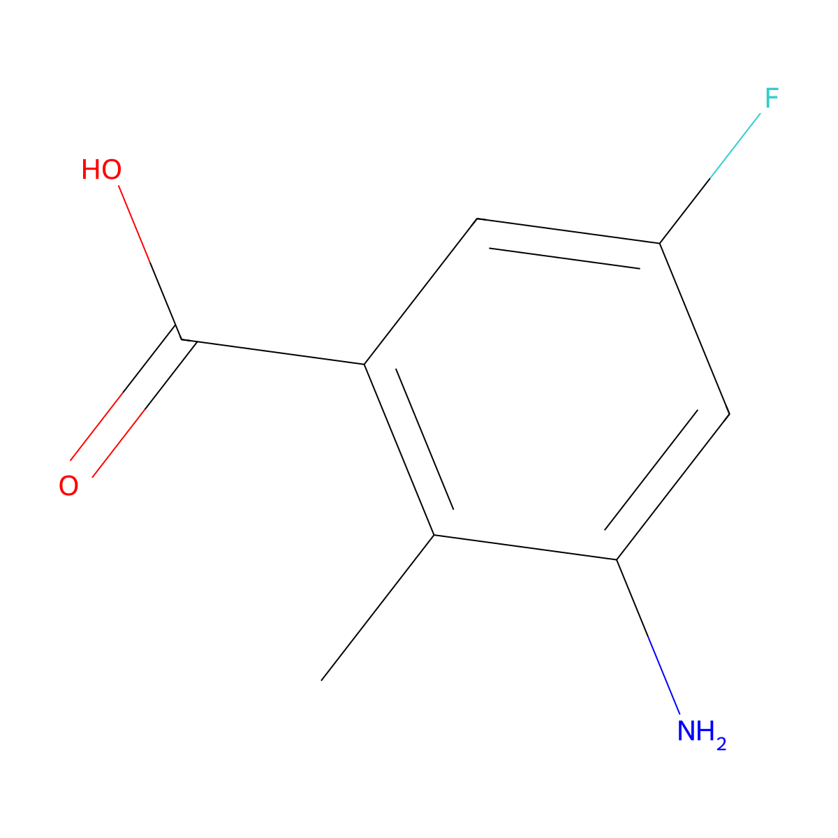 3-Amino-5-fluoro-2-methylbenzoic acid molecular structure, CAS 246877-31-6