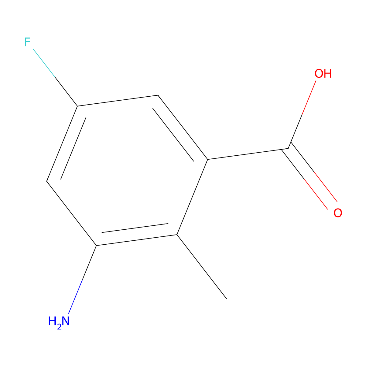 3-Amino-5-fluoro-2-methylbenzoic acid molecular structure, CAS 246877-31-6
