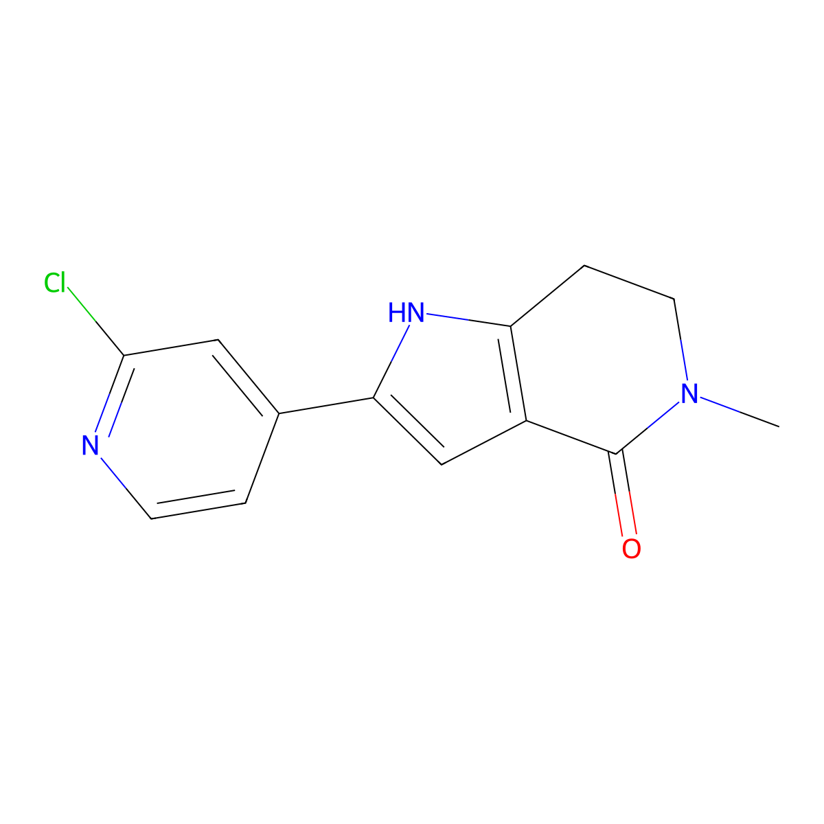 2-(2-chloropyridin-4-yl)-5-methyl-1H,6H,7H-pyrrolo[3,2-c]pyridin-4-one molecular structure, CAS 2468787-80-4