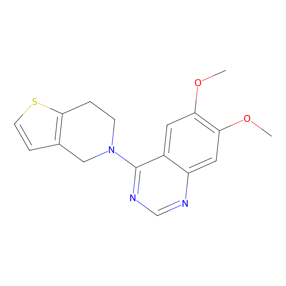 6,7-dimethoxy-4-{4H,5H,6H,7H-thieno[3,2-c]pyridin-5-yl}quinazoline molecular structure, CAS 2468874-23-7