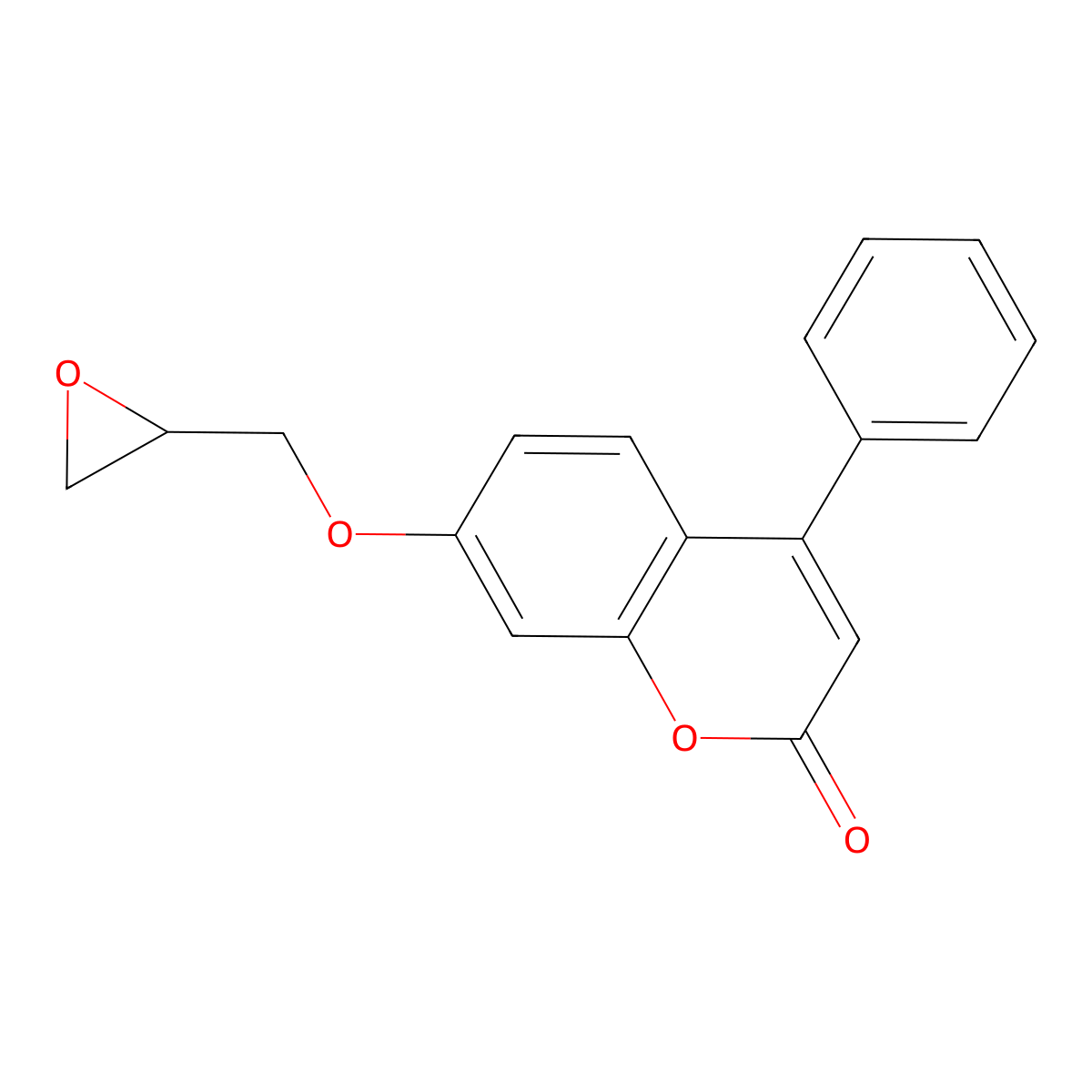 7-(oxiran-2-ylmethoxy)-4-phenyl-2H-chromen-2-one molecular structure, CAS 24689-28-9
