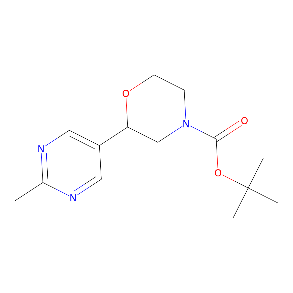 Tert-butyl 2-(2-methylpyrimidin-5-YL)morpholine-4-carboxylate molecular structure, CAS 2468930-87-0
