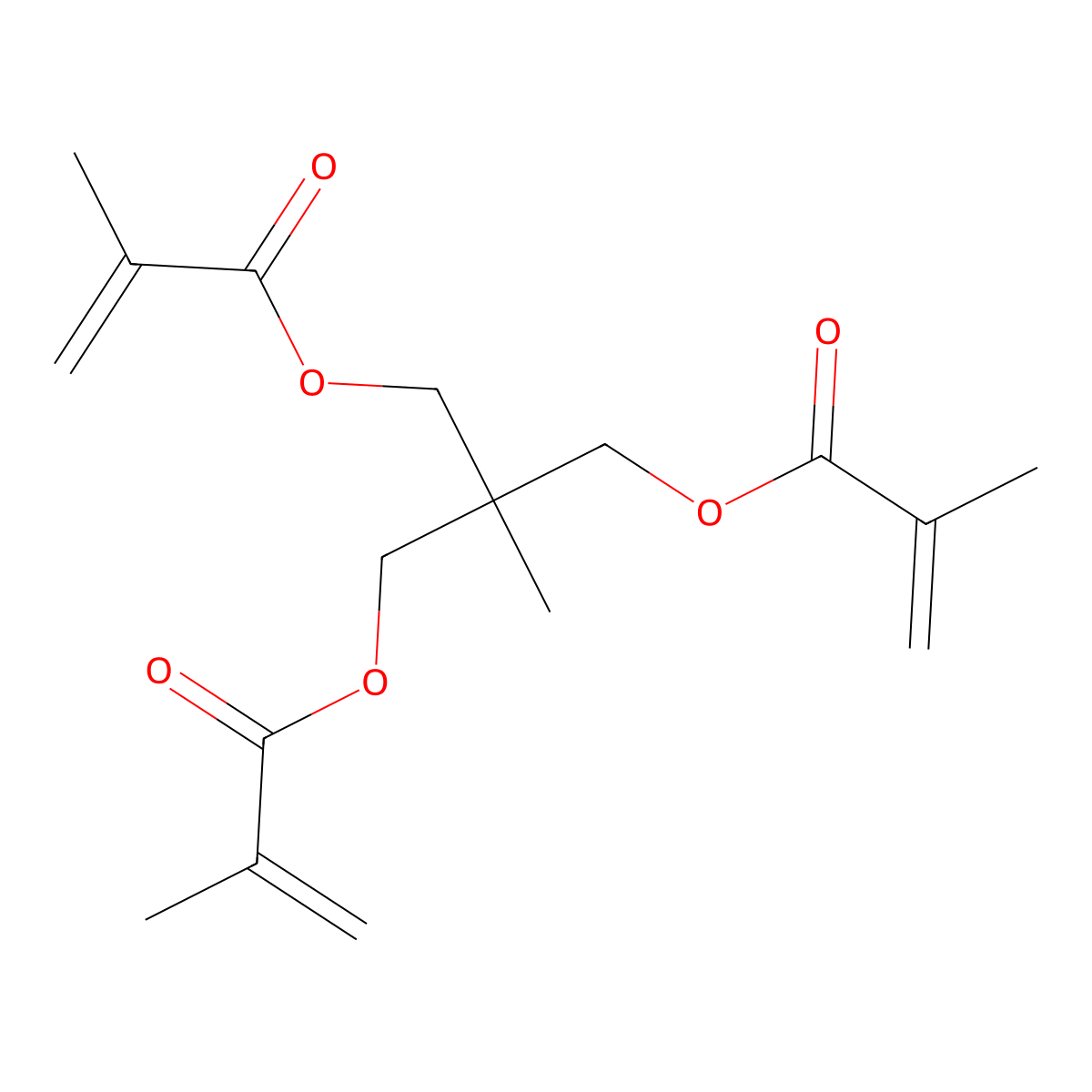 2-Propenoic acid, 2-methyl-, 1,1'-[2-methyl-2-[[(2-methyl-1-oxo-2-propen-1-yl)oxy]methyl]-1,3-propanediyl] ester molecular structure, CAS 24690-33-3