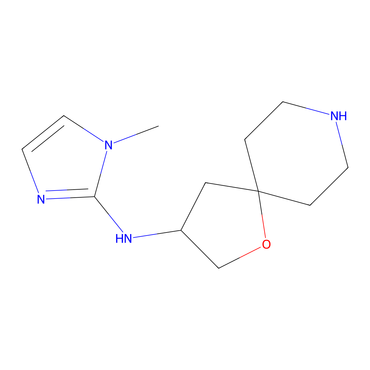 N-(1-Methyl-1H-Imidazol-2-Yl)-1-Oxa-8-Azaspiro[4.5]Decan-3-Amine molecular structure, CAS 2469011-83-2