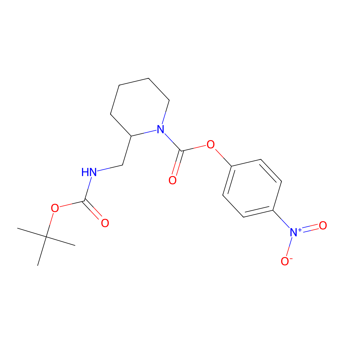 (S)-4-Nitrophenyl 2-(((tert-butoxycarbonyl)amino)methyl)piperidine-1-carboxylate molecular structure, CAS 2469158-76-5
