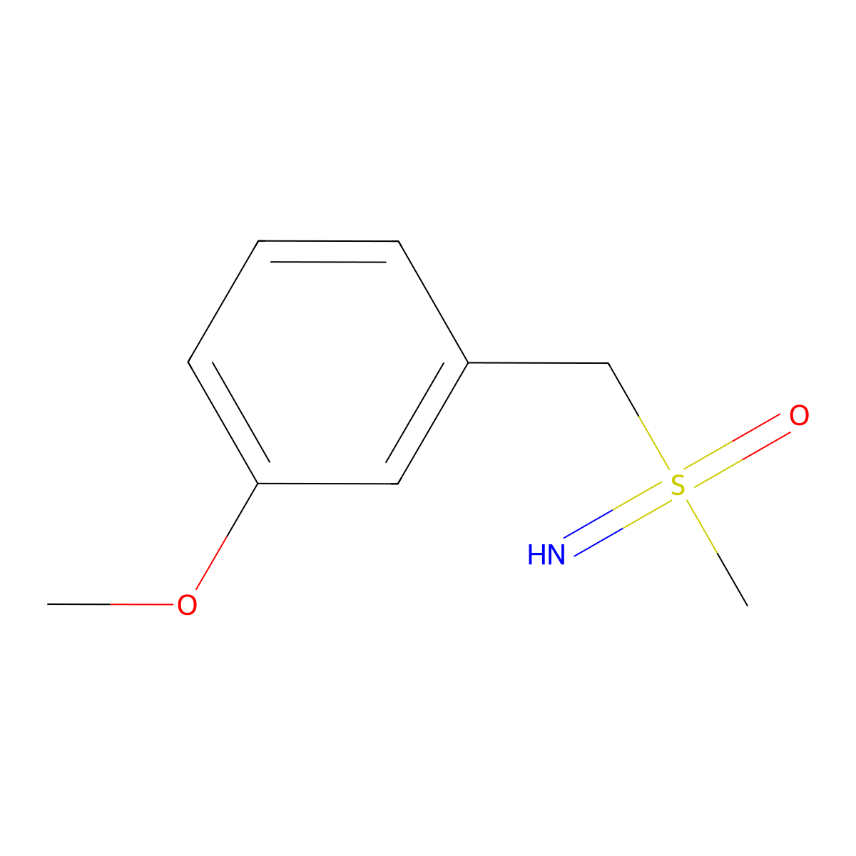 1-Methoxy-3-((S-methylsulfonimidoyl)methyl)benzene molecular structure, CAS 2469308-63-0