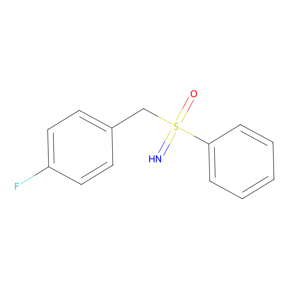 1-Fluoro-4-(phenylsulfonimidoylmethyl)benzene molecular structure, CAS 2469308-75-4