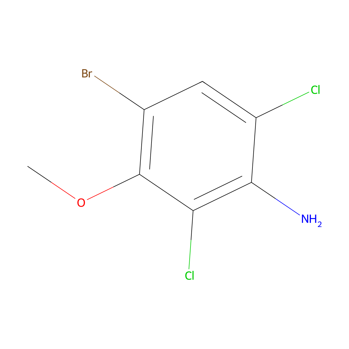 4-Bromo-2,6-dichloro-3-methoxyaniline molecular structure, CAS 2469393-48-2