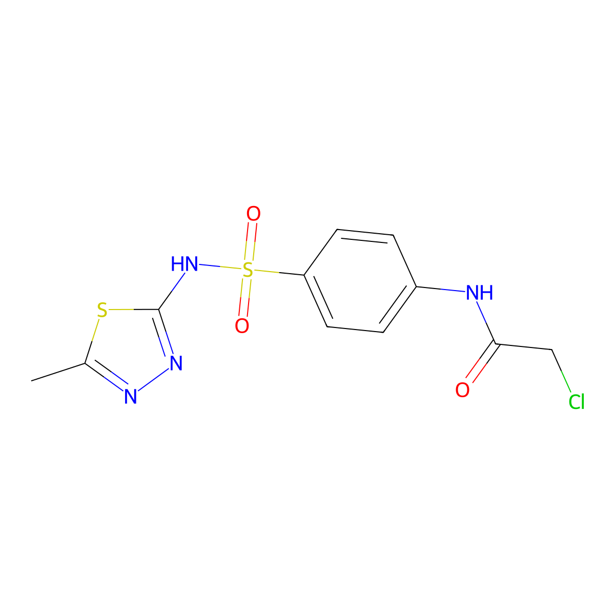 2-Chloro-N-(4-{[(5-methyl-1,3,4-thiadiazol-2-yl)amino]sulfonyl}phenyl)acetamide molecular structure, CAS 24694-13-1