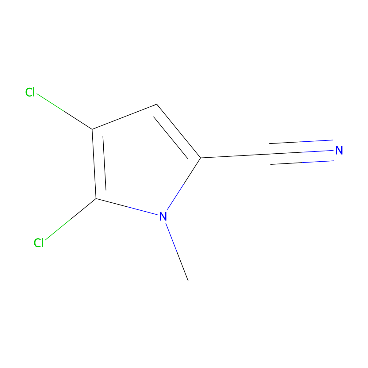 4,5-dichloro-1-methyl-1H-pyrrole-2-carbonitrile molecular structure, CAS 2469518-92-9