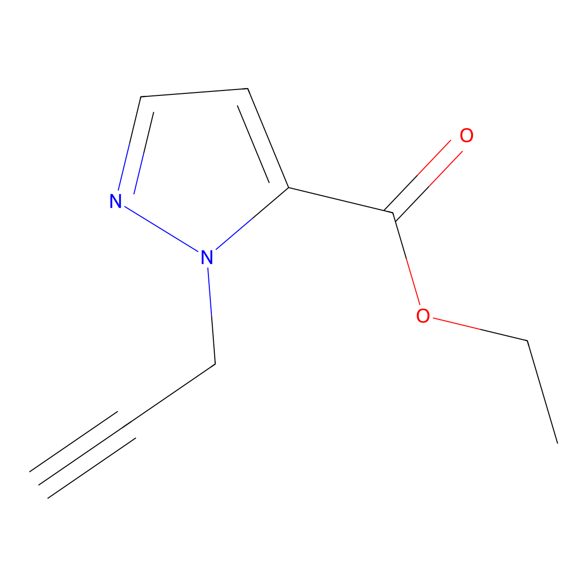 ethyl 1-(prop-2-yn-1-yl)-1H-pyrazole-5-carboxylate molecular structure, CAS 2469544-40-7