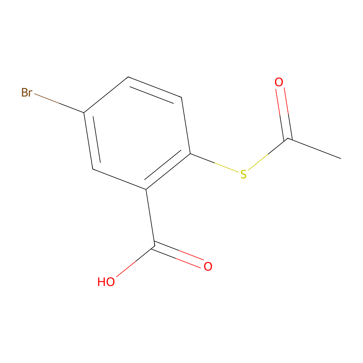 2-(Acetylthio)-5-bromobenzoic acid molecular structure, CAS 2469544-54-3