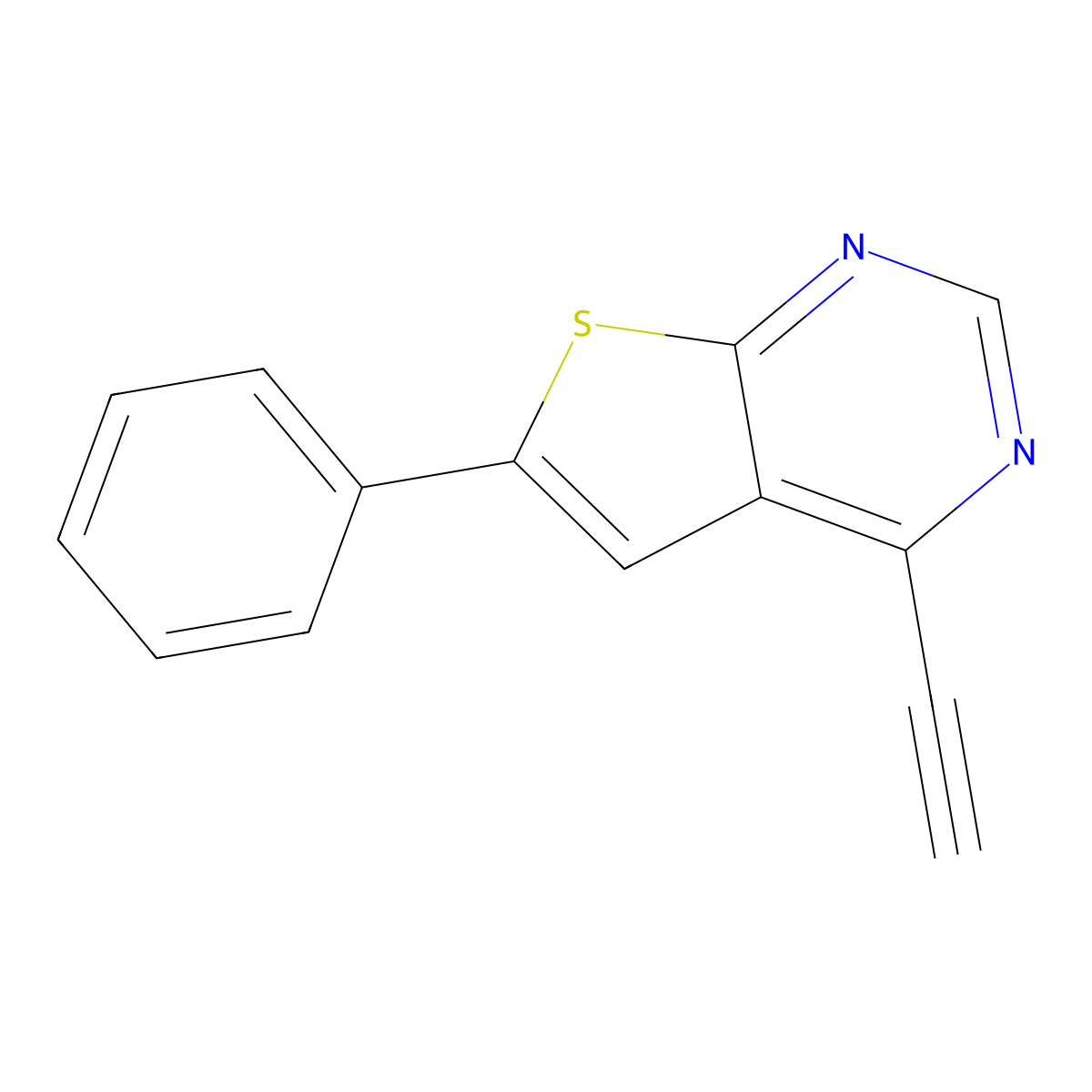 4-Ethynyl-6-phenylthieno[2,3-d]pyrimidine molecular structure, CAS 2469552-61-0