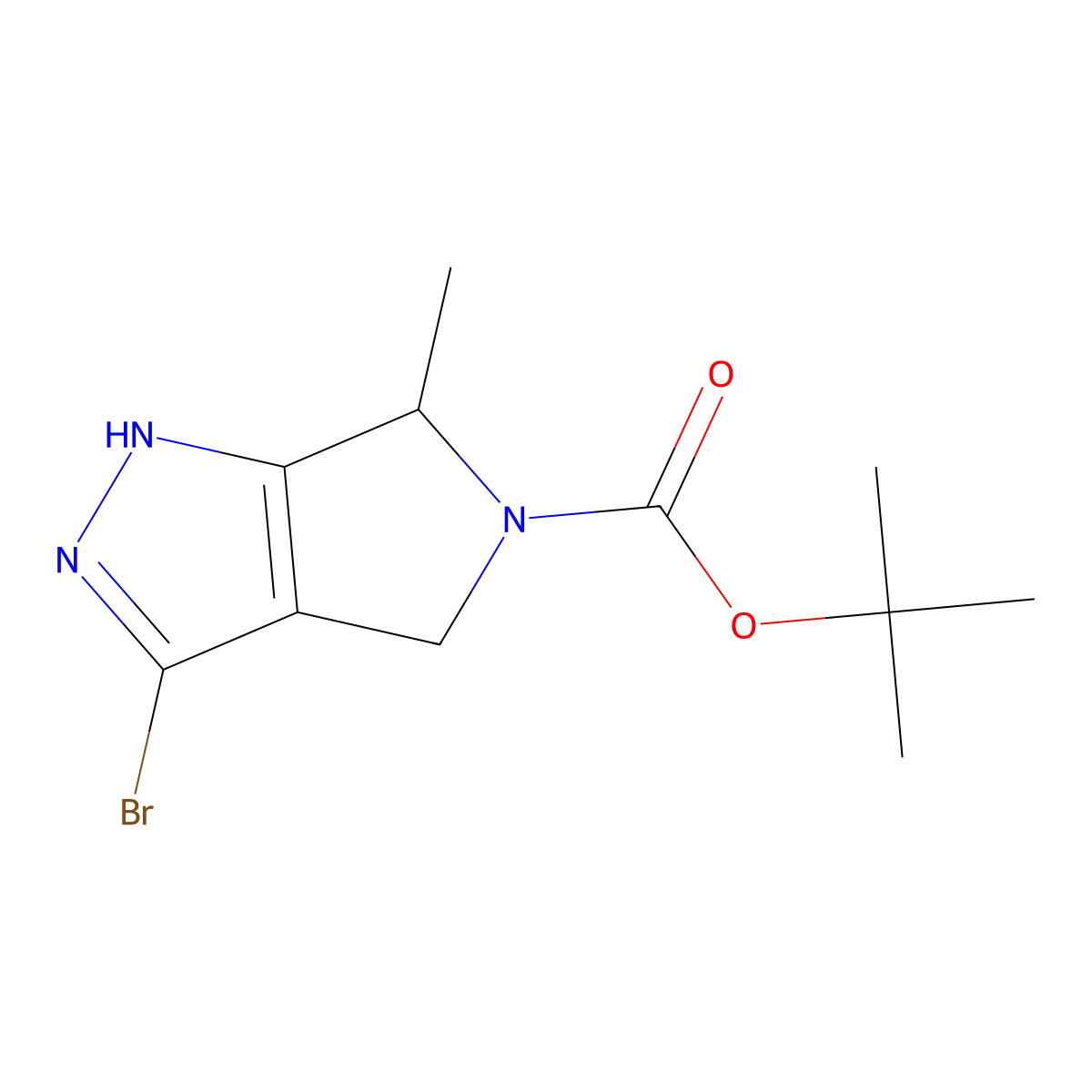 tert-butyl 3-bromo-6-methyl-4,6-dihydropyrrolo[3,4-c]pyrazole-5(2H)-carboxylate molecular structure, CAS 2469600-30-2
