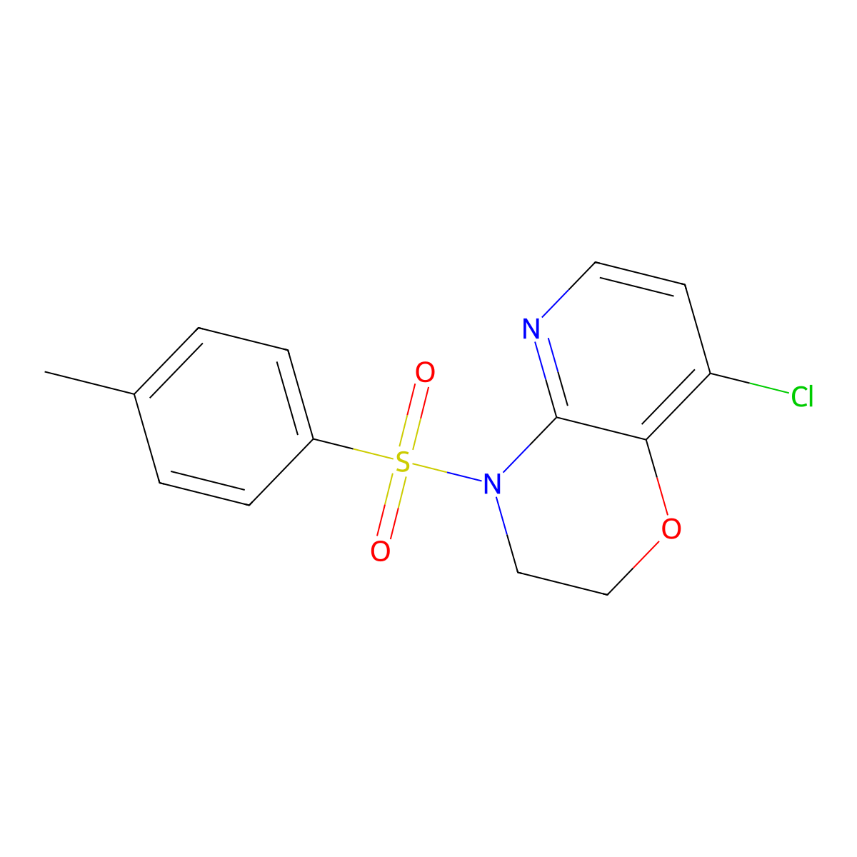 8-Chloro-4-tosyl-3,4-dihydro-2H-pyrido[3,2-B][1,4]oxazine molecular structure, CAS 2469718-23-6