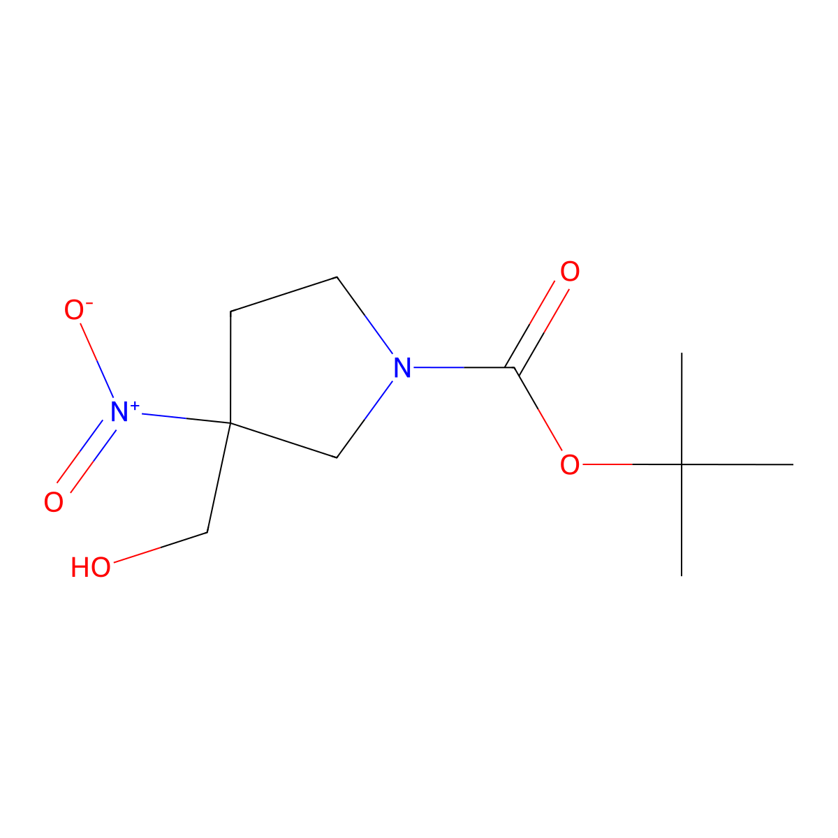 Tert-butyl 3-(hydroxymethyl)-3-nitropyrrolidine-1-carboxylate molecular structure, CAS 2469822-71-5