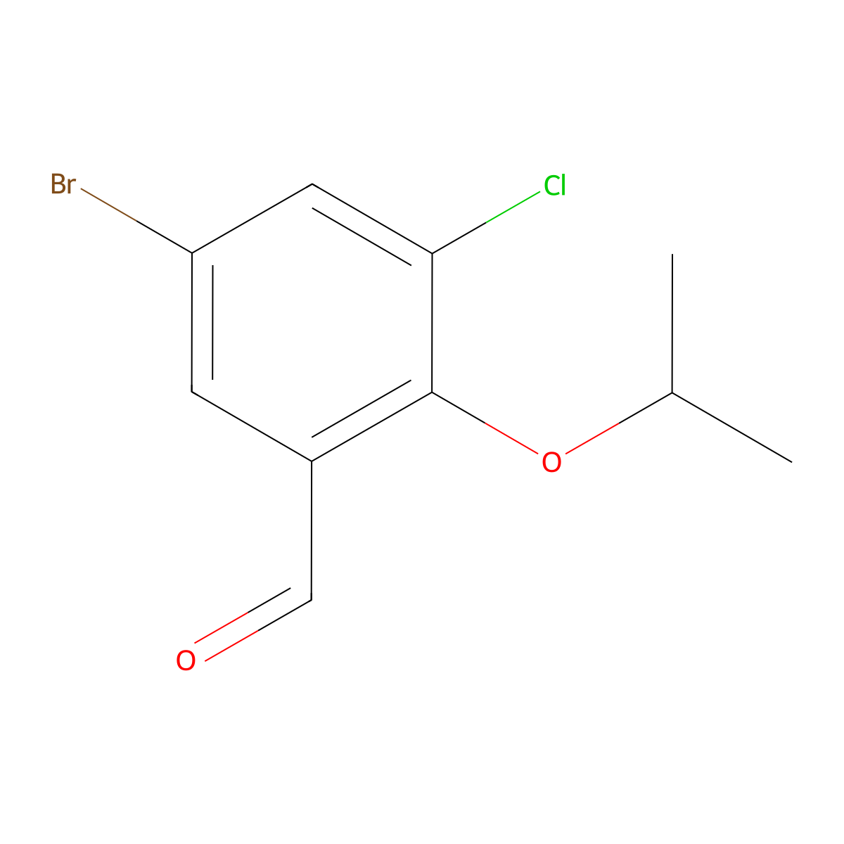 5-Bromo-3-chloro-2-isopropoxybenzaldehyde molecular structure, CAS 2469839-22-1