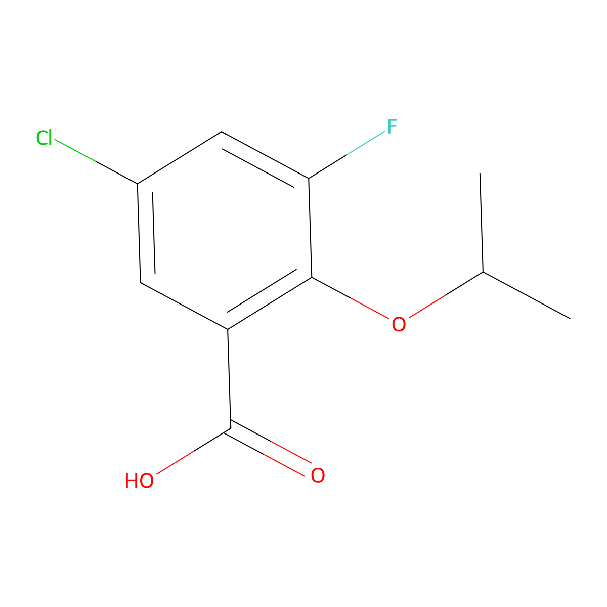 5-Chloro-3-fluoro-2-isopropoxybenzoic acid molecular structure, CAS 2469839-56-1