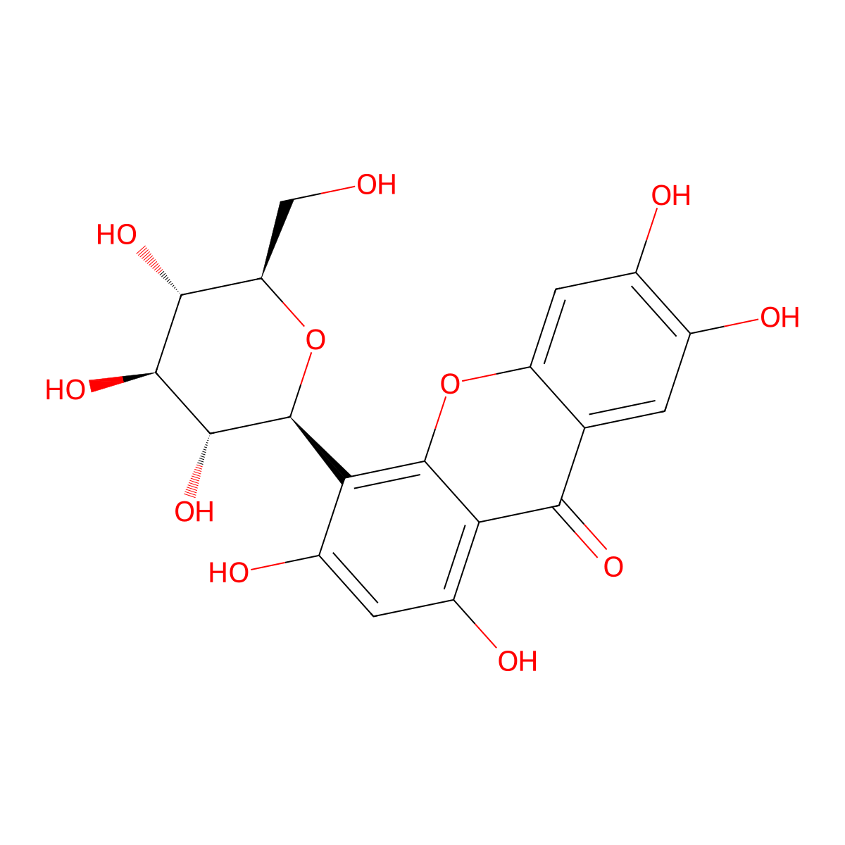 Isomangiferin molecular structure, CAS 24699-16-9