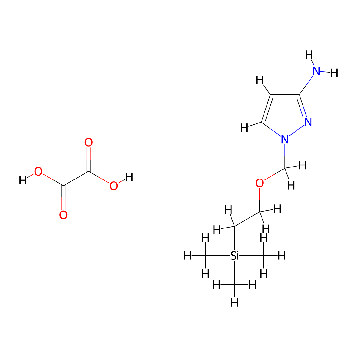 1-((2-(trimethylsilyl)ethoxy)methyl)-1H-pyrazol-3-amine oxalate molecular structure, CAS 2470049-67-1