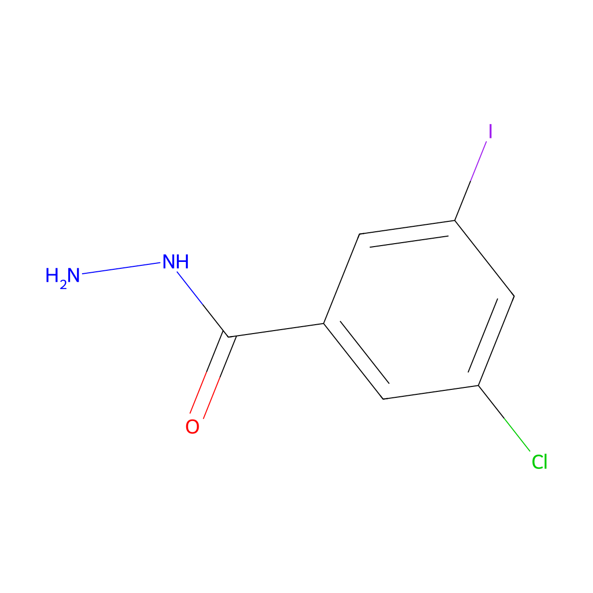 3-Chloro-5-iodobenzohydrazide molecular structure, CAS 2470110-35-9
