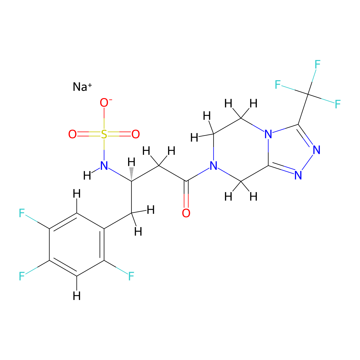 Sitagliptin N-Sulfate Sodium Salt molecular structure, CAS 2470126-25-9