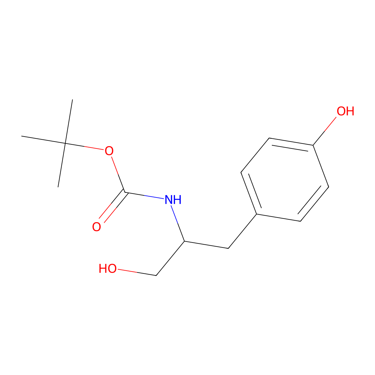 Boc-D-tyrosinol molecular structure, CAS 247018-46-8
